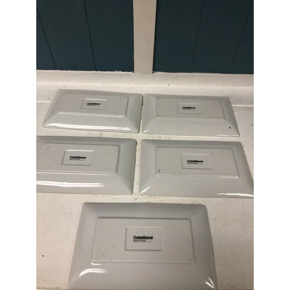 Set Of 5 Crate‎ & Barrel Beer Sampler Appetizer Tid Bit Plates Man Cave Decor